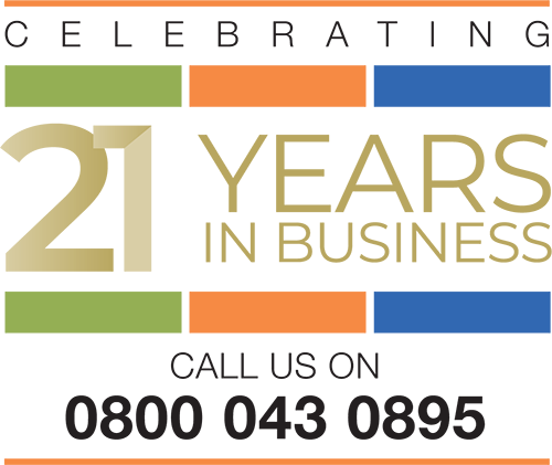 Express Garage Doors 21 Years Logo